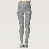 Modern Silver Glitter, stijlvol Leggings (Voorkant)
