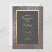 Modern Silver Glitter Thick Border Afstuderen Kaart (Voorkant)
