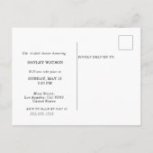 Modern Silver Glitter Wedding Save the Date Photo Uitnodiging Briefkaart (Achterkant)