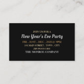 Modern Silver & Gold, New Year's Eve Party Ticket Informatiekaartje (Achterkant)
