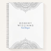 Modern Silver-Gray Mandala Notitieboek (Voorkant)