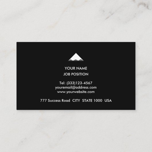 Modern Silver Gray Pyramids op zwart Visitekaartje (Achterkant)
