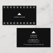 Modern Silver Gray Pyramids op zwart Visitekaartje (Voorkant / Achterkant)