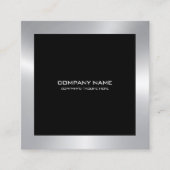 Modern Silver-grens zwart Vierkante Visitekaartje (Voorkant)