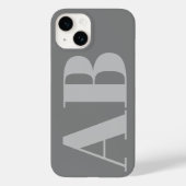 Modern Silver Grey initiaal minimal modern Case-Mate iPhone Case (Achterkant)