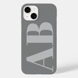 Modern Silver Grey initiaal minimal modern Case-Mate iPhone 14 Hoesje