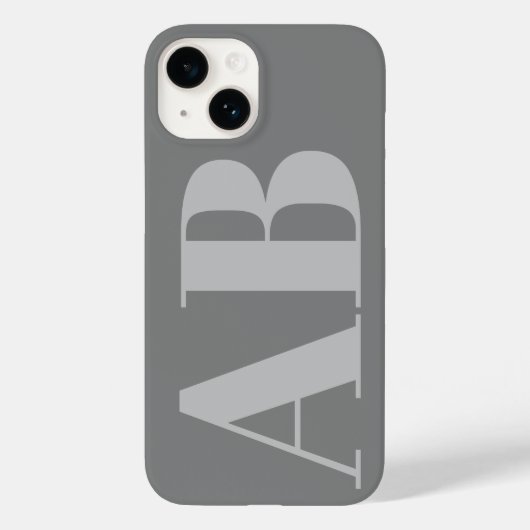 Modern Silver Grey initiaal minimal modern Case-Mate iPhone Case (Achterkant)