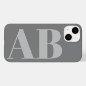 Modern Silver Grey initiaal minimal modern Case-Mate iPhone Case (Achterkant (horizontaal))