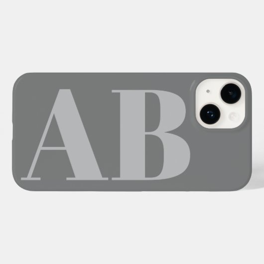 Modern Silver Grey initiaal minimal modern Case-Mate iPhone Case (Achterkant (horizontaal))