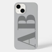 Modern Silver Grey initiaal minimal modern Case-Mate iPhone Case (Achterkant)
