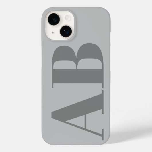 Modern Silver Grey initiaal minimal modern Case-Mate iPhone Case (Achterkant)