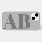 Modern Silver Grey initiaal minimal modern Case-Mate iPhone Case (Achterkant (horizontaal))