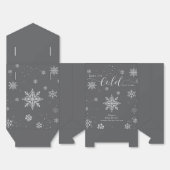 Modern Silver Grey Magical Snowflake Baby Shower  Bedankdoosjes (Ongevouwen)