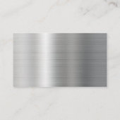 Modern Silver Grey Metal Logo Visitekaartje (Achterkant)