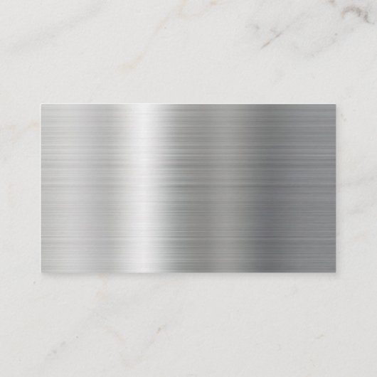 Modern Silver Grey Metal Logo Visitekaartje (Achterkant)