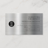 Modern Silver Grey Metal Logo Visitekaartje (Voorkant)