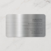 Modern Silver Grey Metal Visitekaartje (Voorkant)