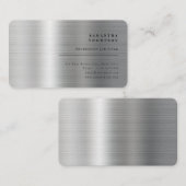 Modern Silver Grey Metal Visitekaartje (Voorkant / Achterkant)