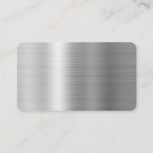 Modern Silver Grey Metal Visitekaartje (Achterkant)
