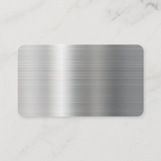 Modern Silver Grey Metal Visitekaartje (Achterkant)