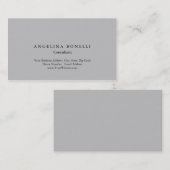 Modern Silver Grey Minimalist Consultant Manager Visitekaartje (Voorkant / Achterkant)