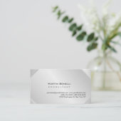 Modern Silver Grey Minimalist Simple Consultant Visitekaartje (Staand voorkant)
