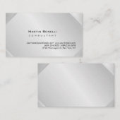 Modern Silver Grey Minimalist Simple Consultant Visitekaartje (Voorkant / Achterkant)