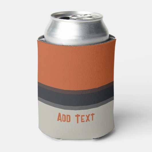 Modern Silver Grey Navy Oranje Red Stripe Pattern Blikjeskoeler (Blikje Voorkant)