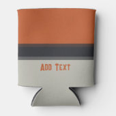 Modern Silver Grey Navy Oranje Red Stripe Pattern Blikjeskoeler (Voorkant)