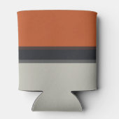 Modern Silver Grey Navy Oranje Red Stripe Pattern Blikjeskoeler (Achterkant)