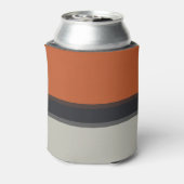 Modern Silver Grey Navy Oranje Red Stripe Pattern Blikjeskoeler (Blikje Achterkant)
