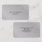 Modern Silver Grey Professional Creative Elegant Visitekaartje (Voorkant / Achterkant)