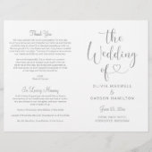 Modern Silver Heart Script Wedding Ceremony (Voorkant)