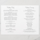 Modern Silver Heart Script Wedding Ceremony (Achterkant)