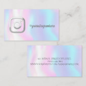Modern, Silver Instagram Social Media Holographic Visitekaartje (Voorkant / Achterkant)
