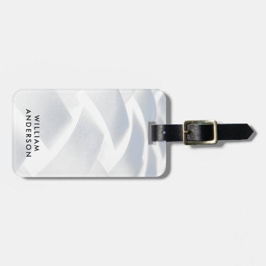 Modern Silver interwoven textile with a glossy Bagagelabel (Voorkant horizontaal)