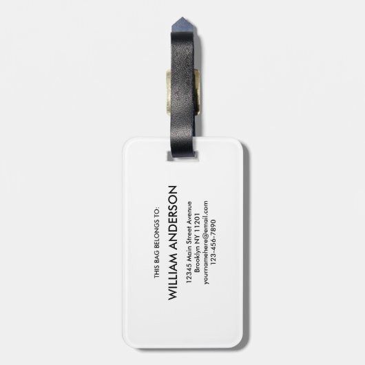 Modern Silver interwoven textile with a glossy Bagagelabel (Achterkant verticaal)