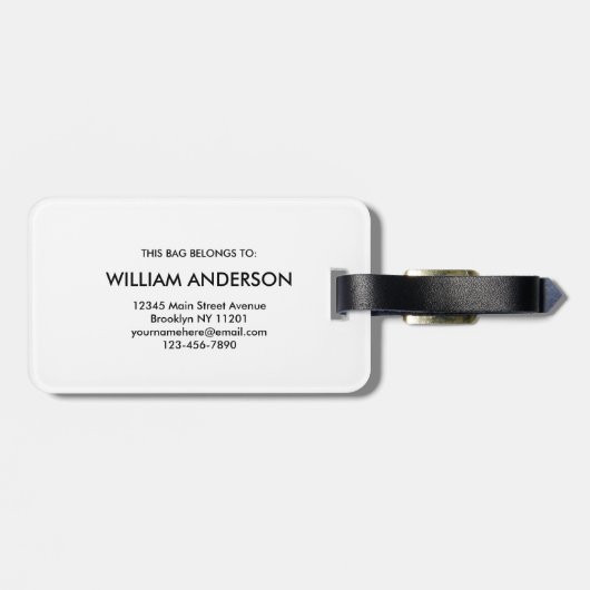 Modern Silver interwoven textile with a glossy Bagagelabel (Achterkant horizontaal)