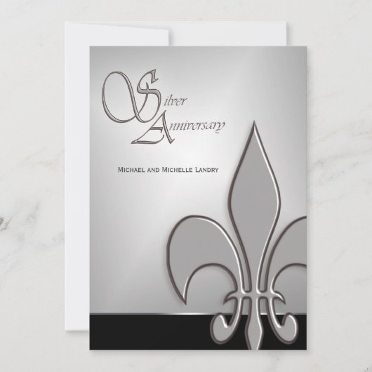 Modern Silver Jubileum Fleur de Lis Kaart (Voorkant)