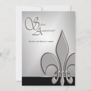 Modern Silver Jubileum Fleur de Lis Kaart