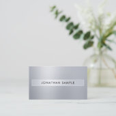 Modern Silver Kijk Trendy Stijlvol Glamoureus Plai Visitekaartje (Staand voorkant)