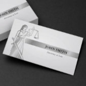 Modern Silver Lady Justice Professional Attorney Visitekaartje