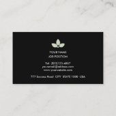 Modern Silver Laurel leest op zwart Visitekaartje (Achterkant)