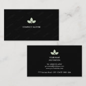 Modern Silver Laurel leest op zwart Visitekaartje (Voorkant / Achterkant)