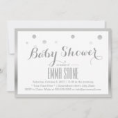 Modern Silver Lijst Confetti Stip Baby shower Kaart (Voorkant)