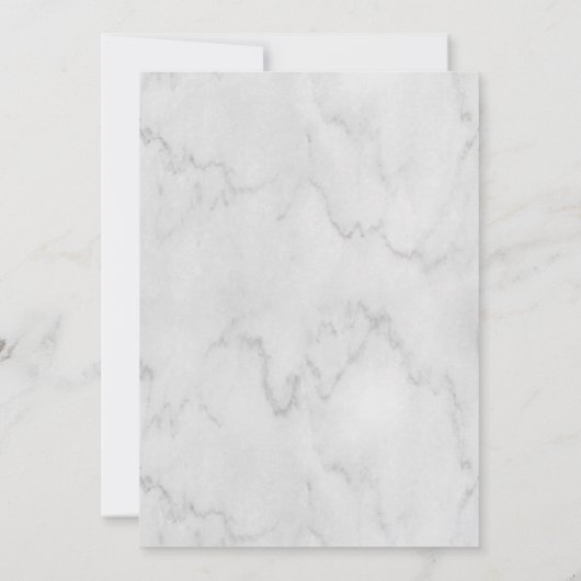Modern Silver Lijst en marmer Kijk Wedding Kaart (Achterkant)