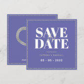 Modern Silver Lijst Wedding Save the Date Kaart (Voorkant / Achterkant)