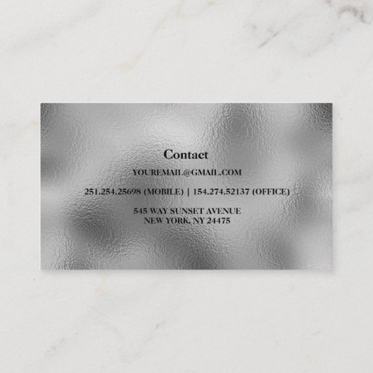 Modern Silver Loan Signing Agent Visitekaartje (Achterkant)