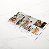 Modern Silver Merry Christmas Heart Script 5 Photo Folie Feestdagenkaart (Gedraaid)