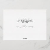 Modern Silver Merry Christmas Heart Script 5 Photo Folie Feestdagenkaart (Achterkant)